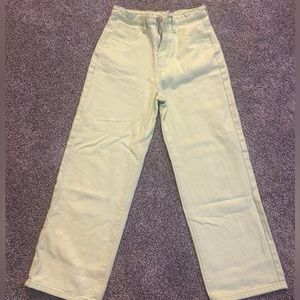 Lime Green Wide Leg Jeans